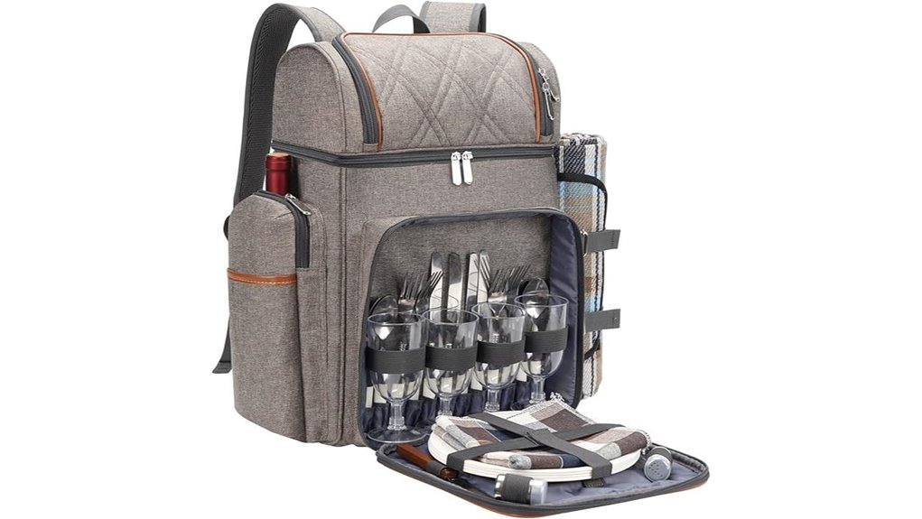 insulated four person picnic backpack
