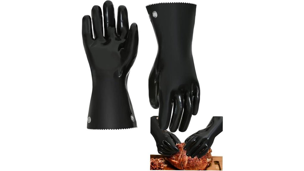 insulated heat resistant grilling gloves