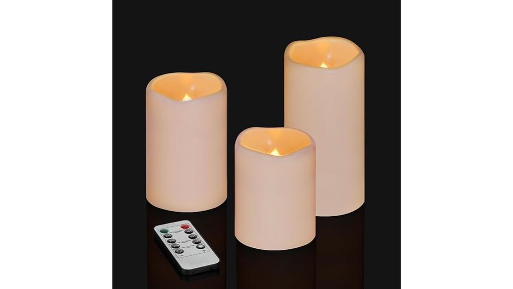 ivory flameless candle set