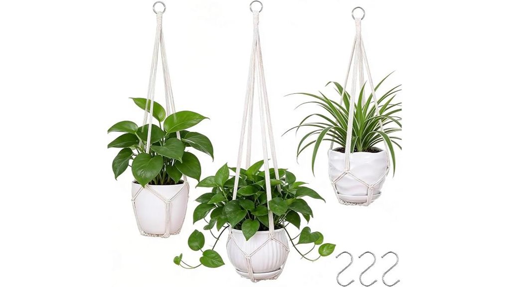 ivory yibot macrame plant hangers