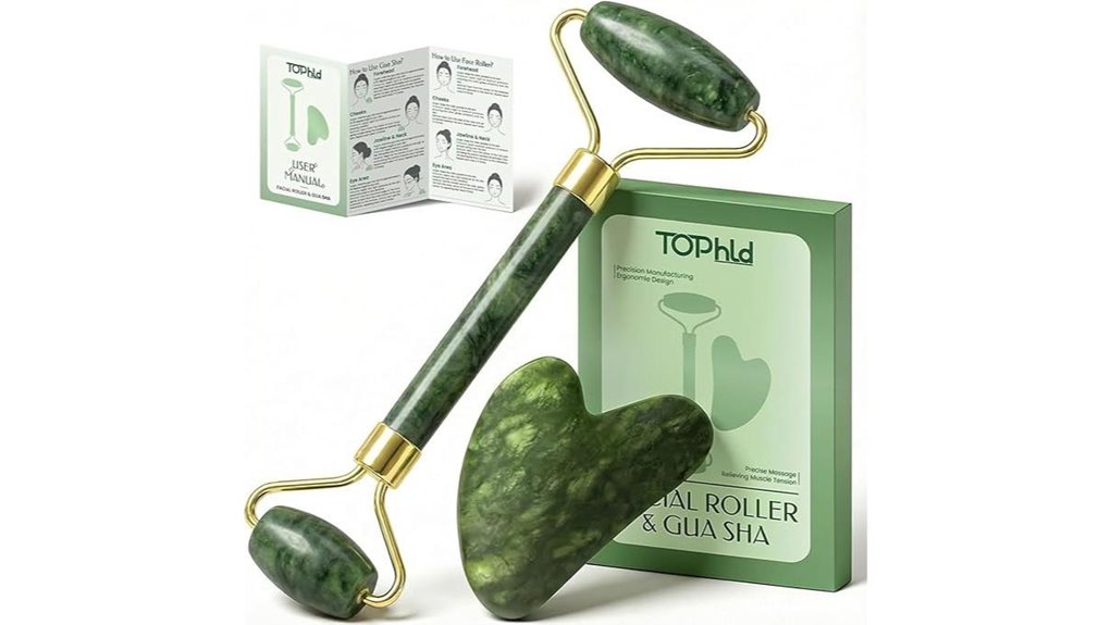 jade facial roller and gua sha
