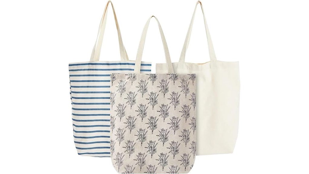 juvale three pack canvas tote