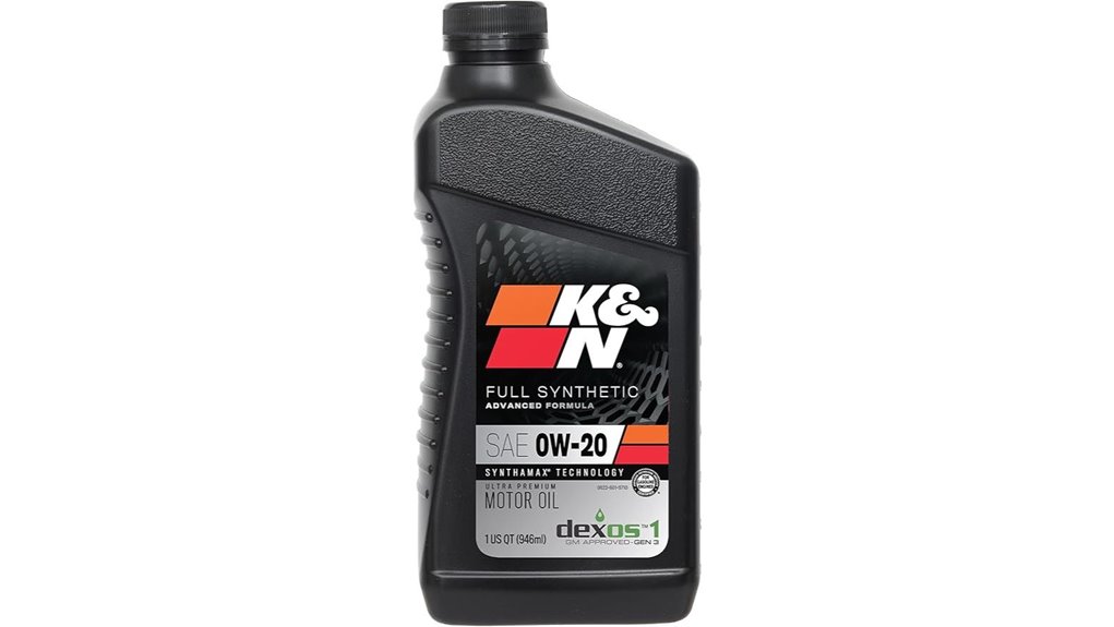 k n 0w 20 synthetic motor oil