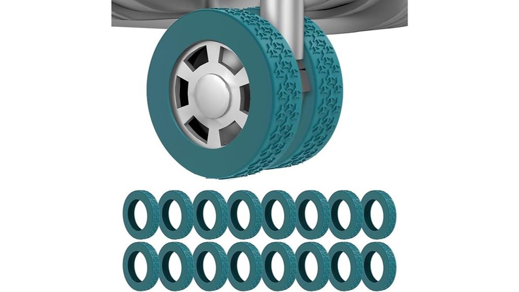 lake blue silicone luggage wheelcovers