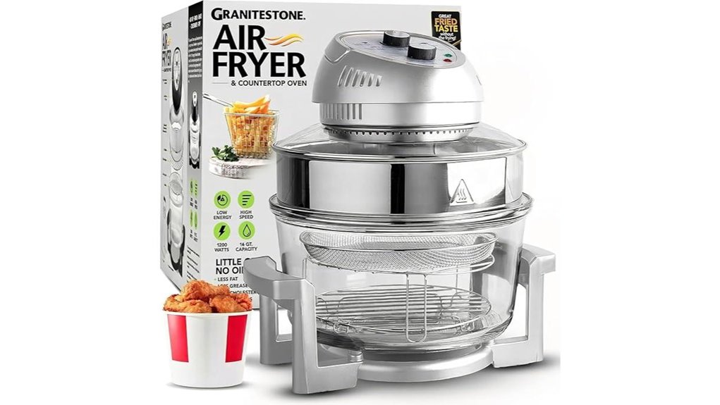 large 16qt granite glass airfryer