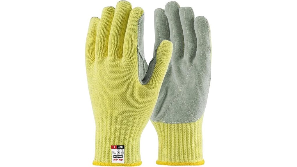 large aramid heat resistant fingered gloves