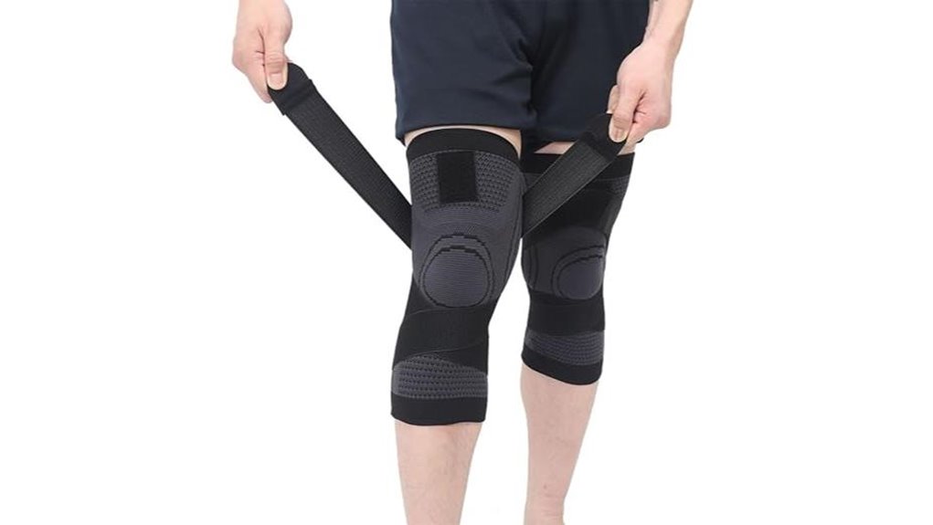 large black knee compression wraps
