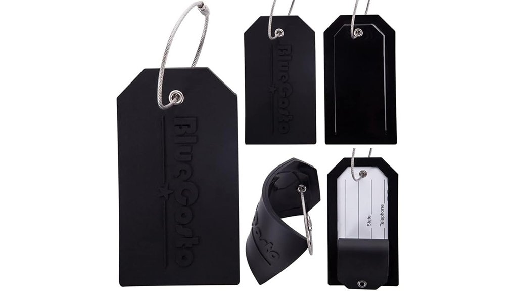 large black luggage tags