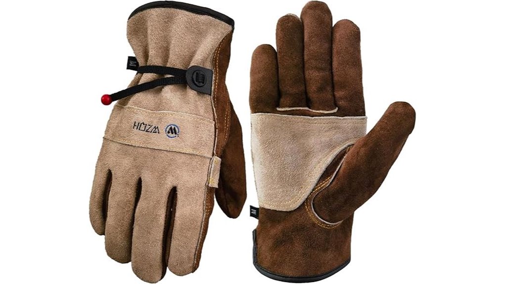 large cotton lined cowhide work gloves