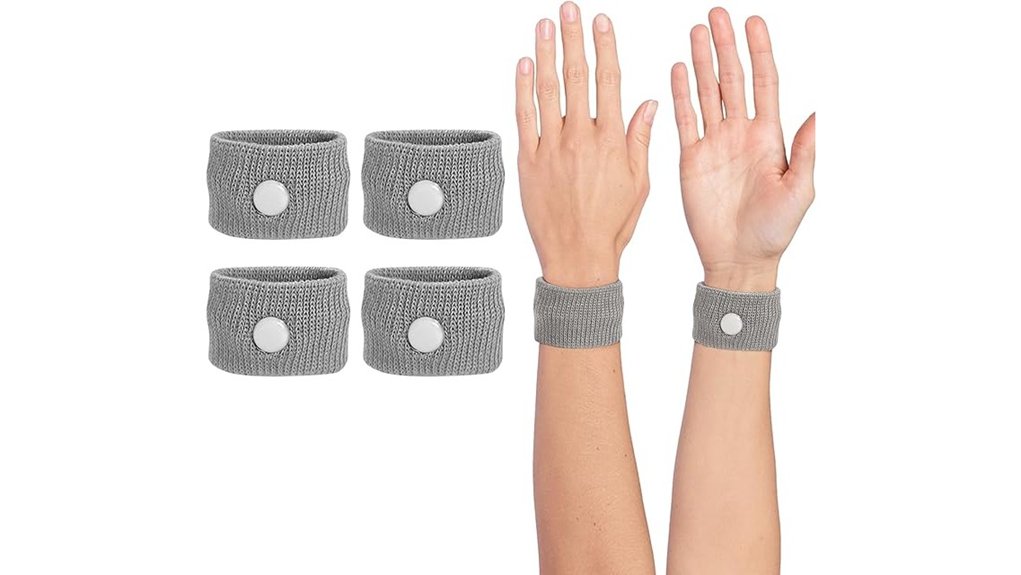 large grey motion sickness wristbands