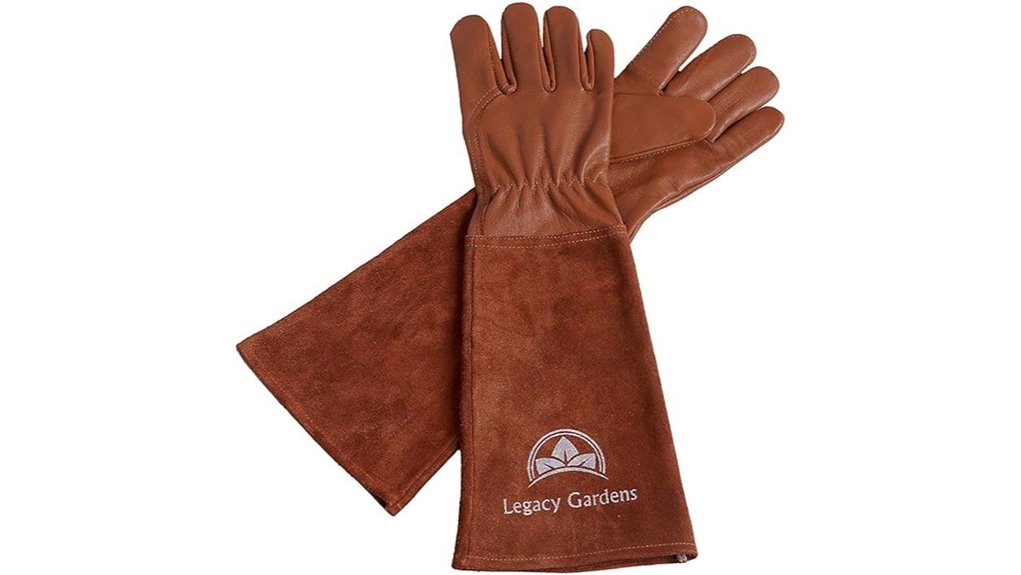 large leather cowhide rose pruning gauntlets