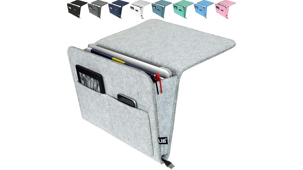 large light gray bedside organizer