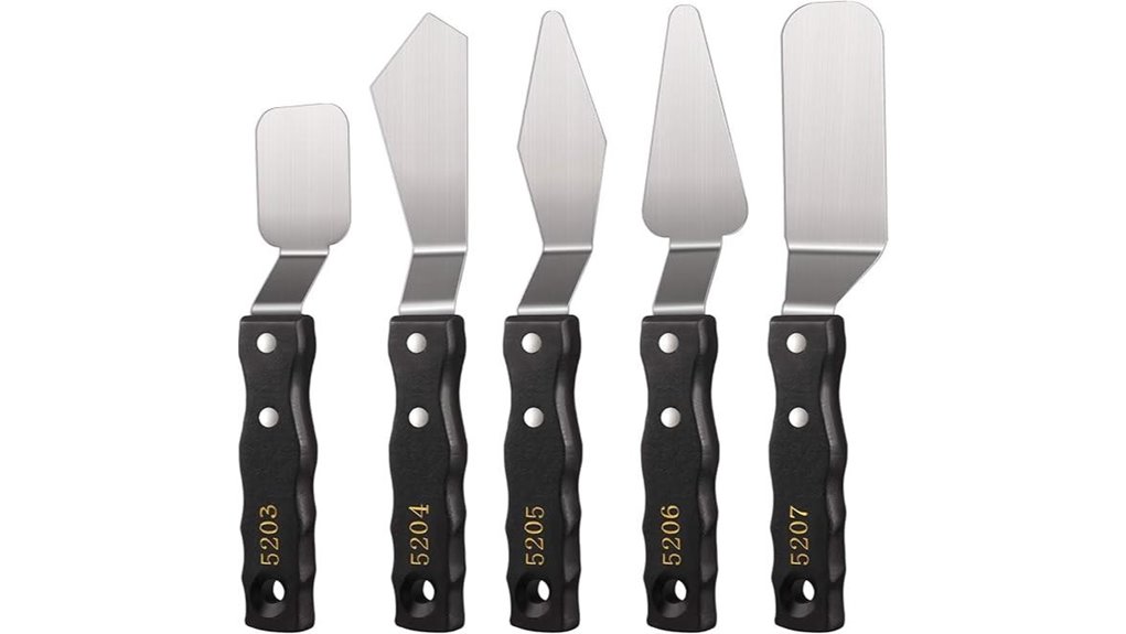 large stainless steel palette knives