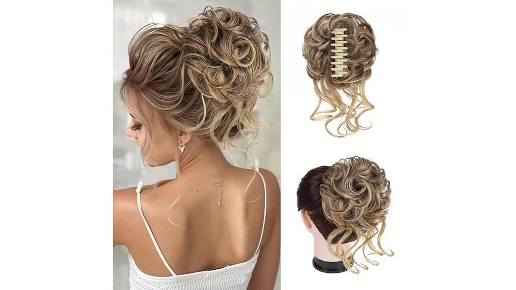 large wavy curly messy bun