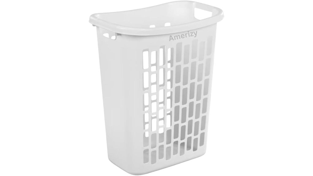 large white rectangular laundry hamper
