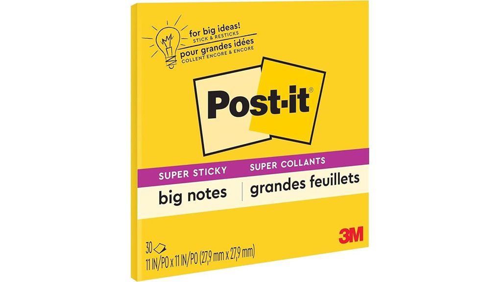 large yellow 11x11 sticky notes