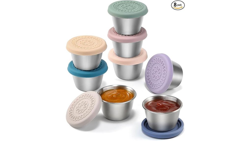 leakproof 2 4oz stainless dressing containers