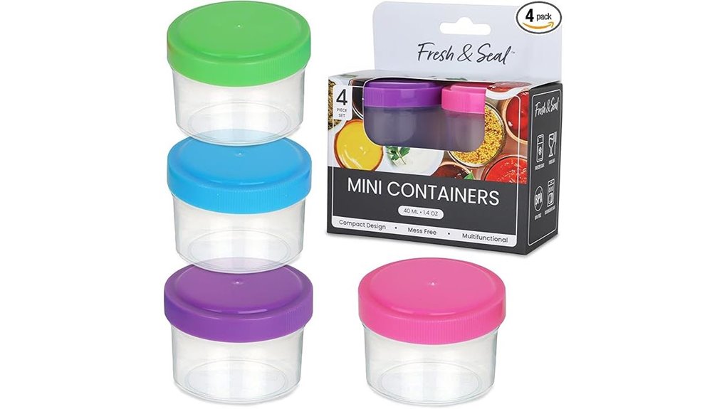 leakproof 4 piece condiment containers