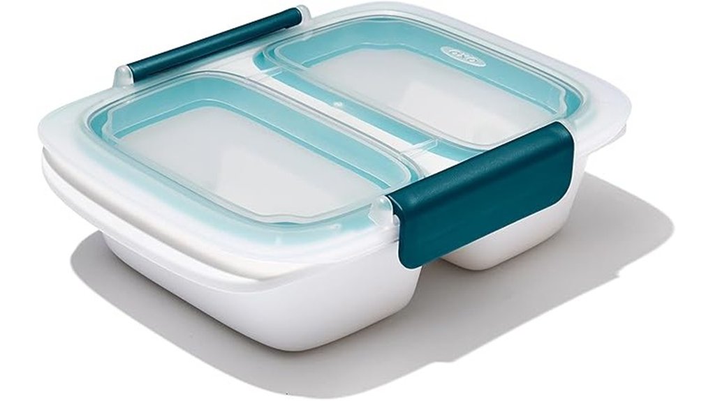 leakproof divided 2 cup container