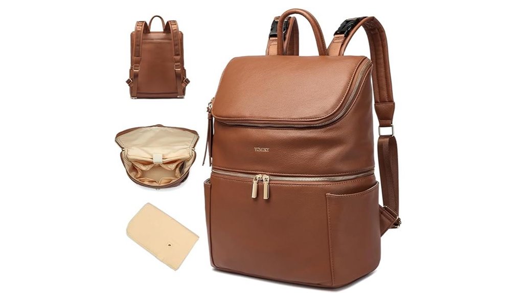 leather diaper backpack with cooler