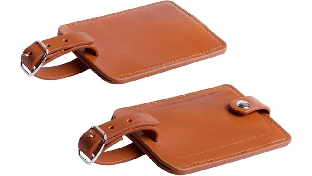 leather snap on luggage tags