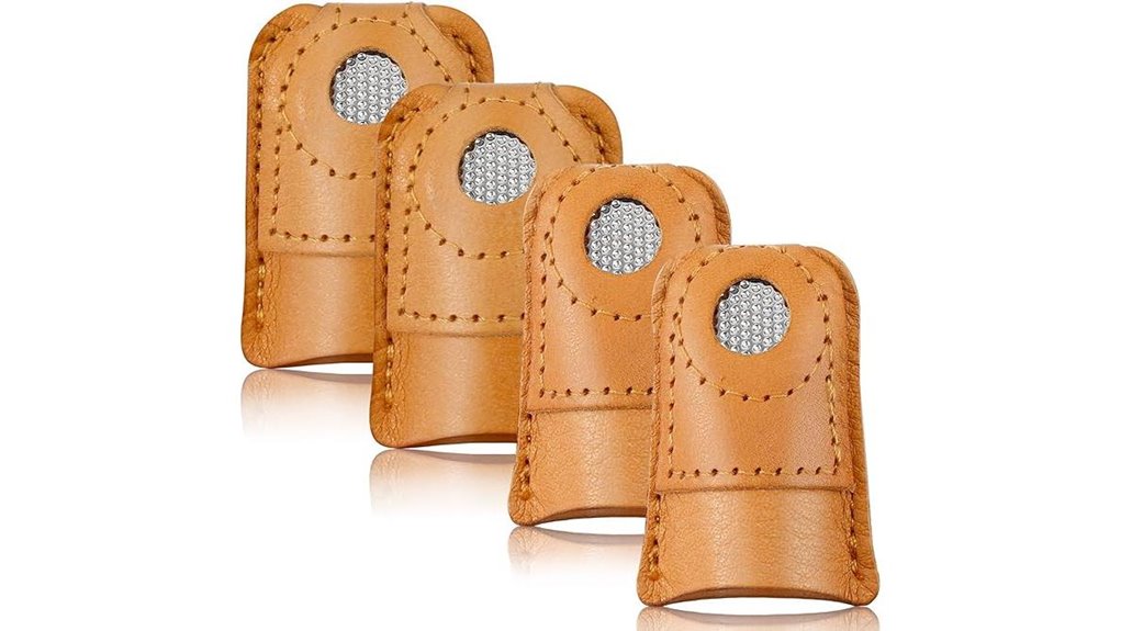 leather thimble set two sizes