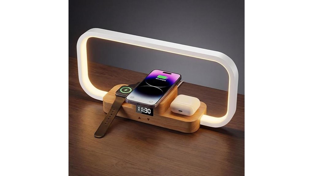 led bedside lamp with charger