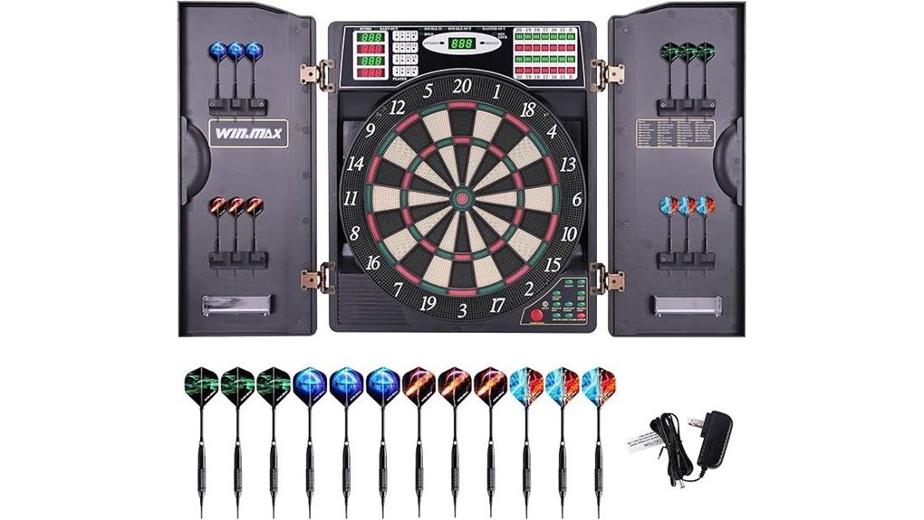 led dartboard with cabinet