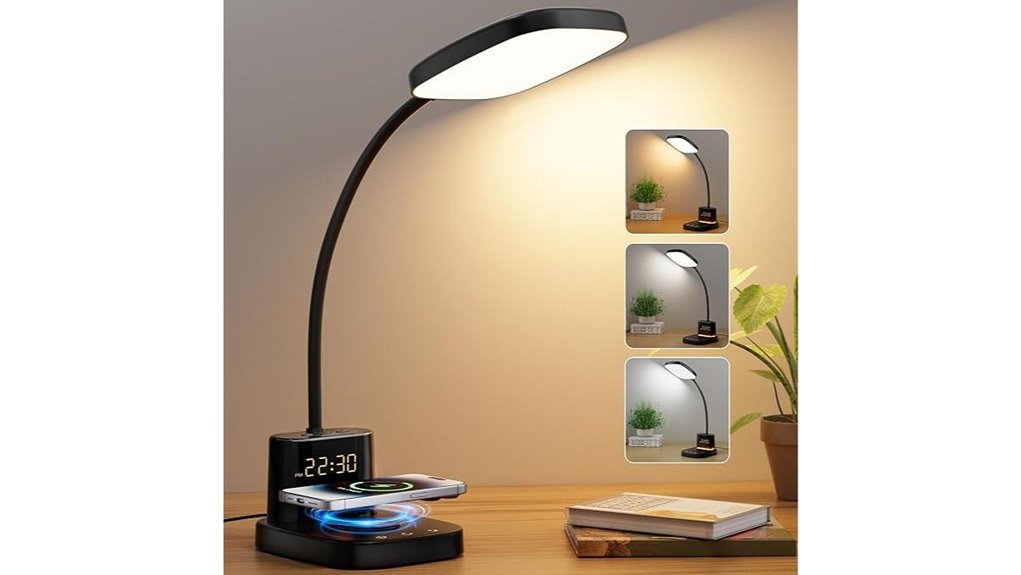 led desk lamp with wireless charging