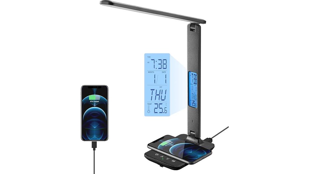 led desk lamp with wireless clock