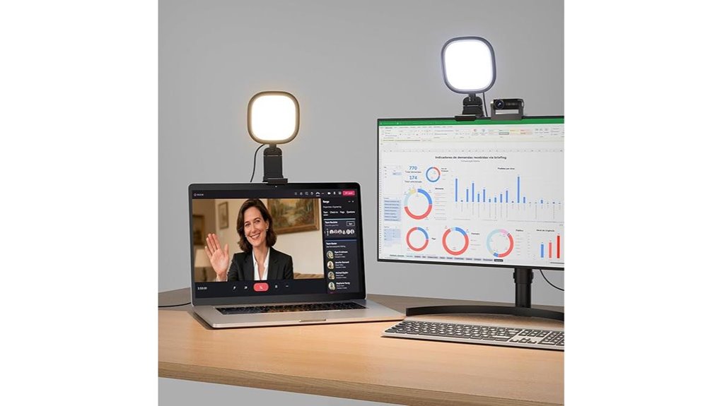 led monitor with desk ringlight
