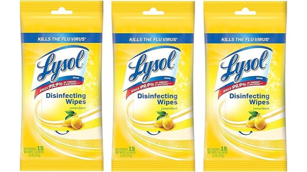 lemon scented disinfecting wipes trio