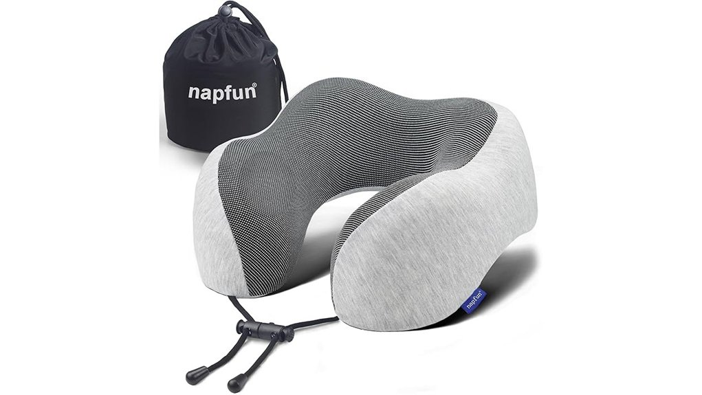 light grey memory foam travel neck pillow