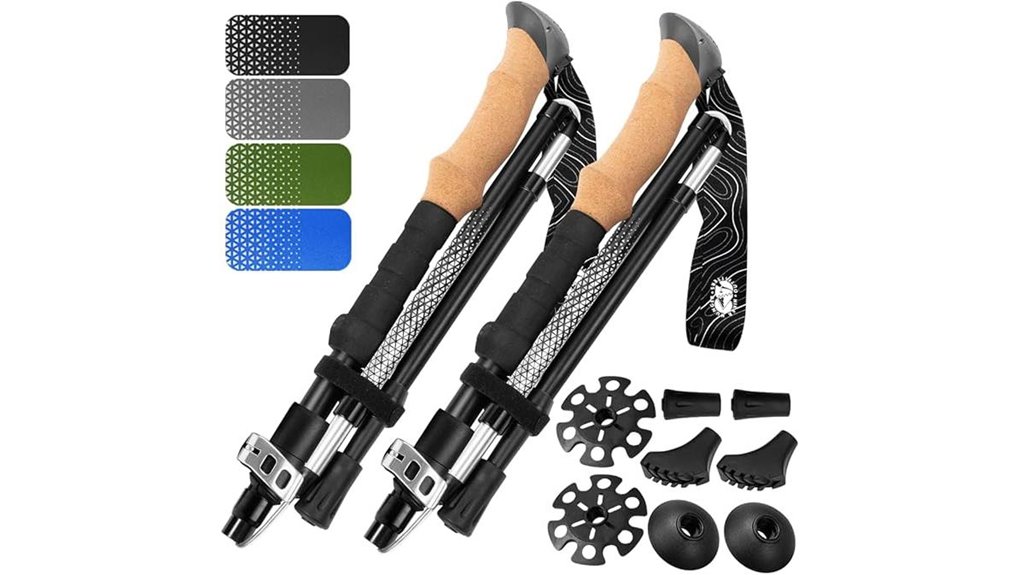 lightweight adjustable foldable aluminum hiking