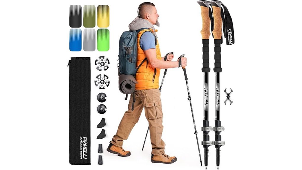 lightweight collapsible aluminum trekking poles