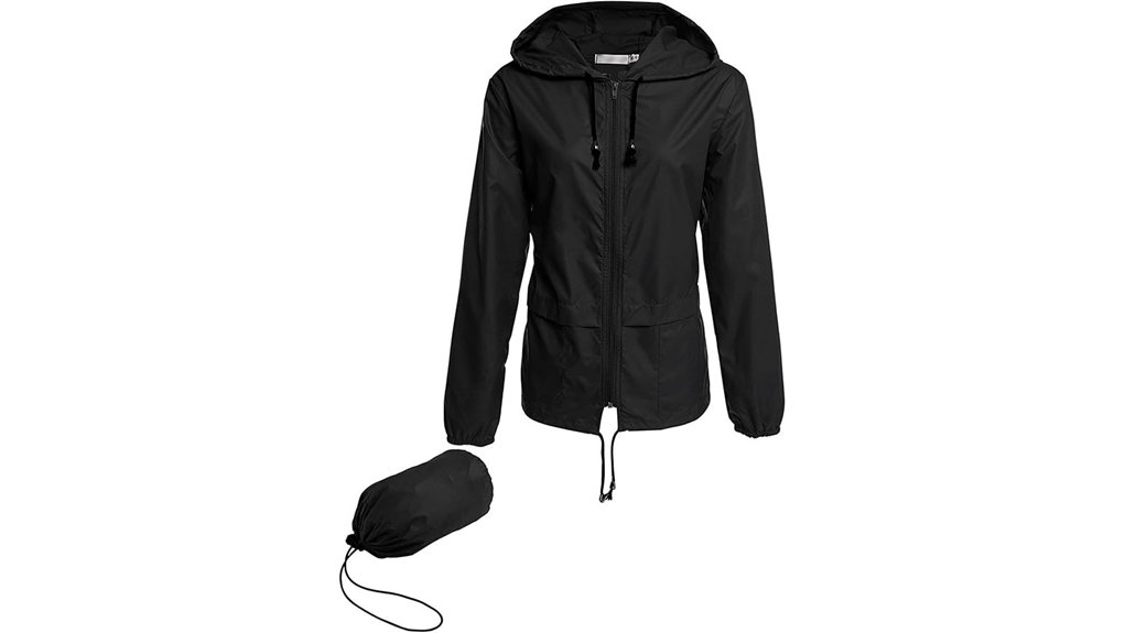 lightweight waterproof packable hooded raincoat