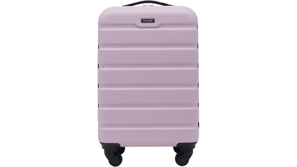 lilac 22 inch hardside spinner carry on