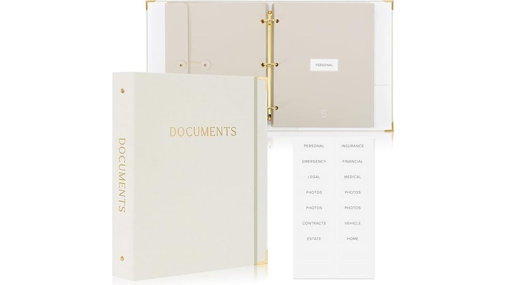 linen three ring expanding organizer