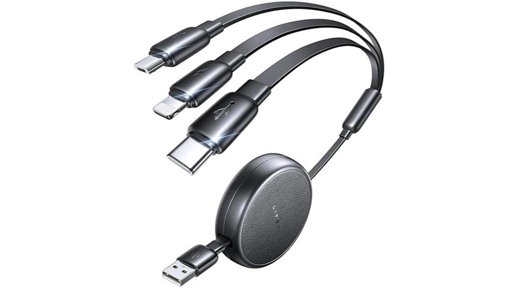 lisen retractable 3 in 1 charging cable