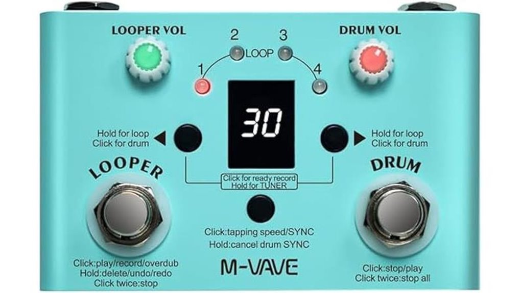 looper pedal with drum machine tuner