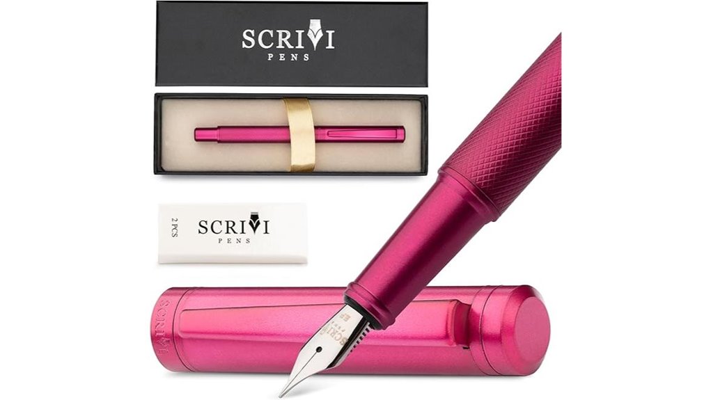 luxury red fountain pen set