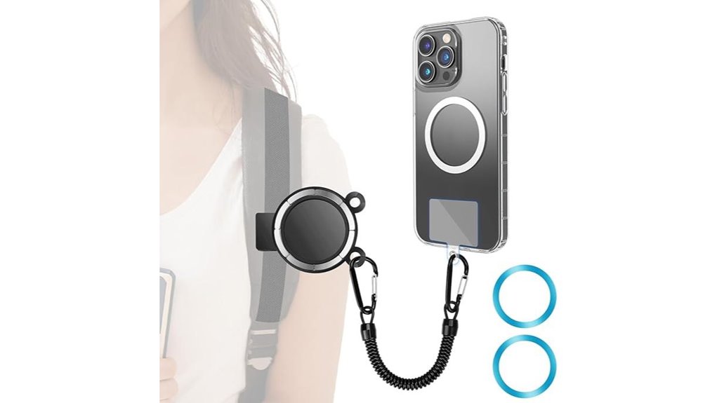 magnetic backpack strap phone holder
