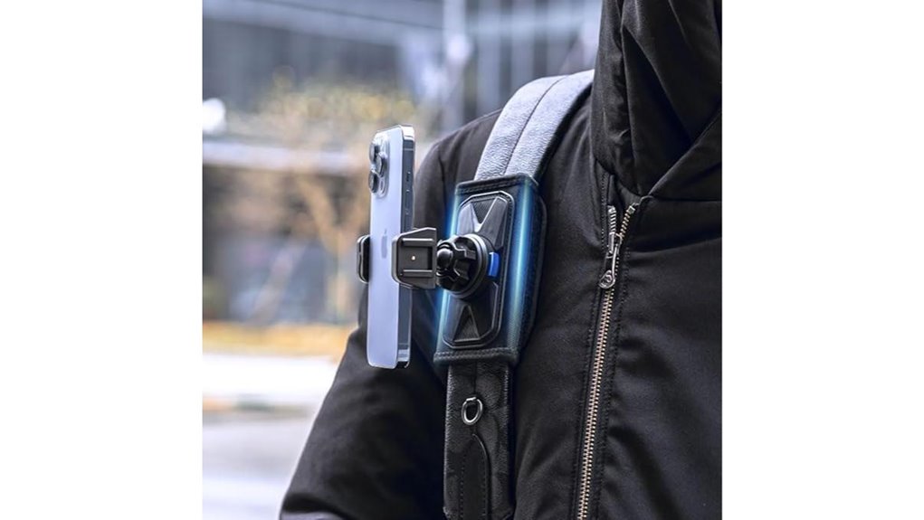 magnetic backpack strap phone mount