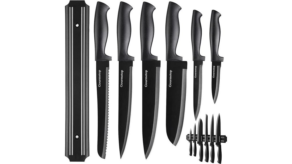 magnetic black titanium knives