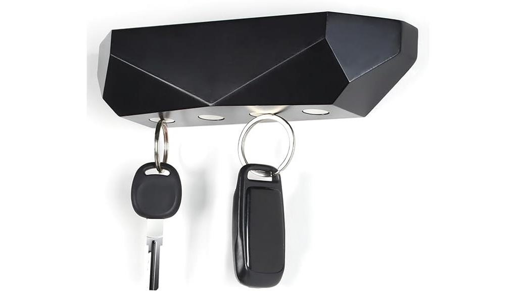magnetic black wall mounted keyholder