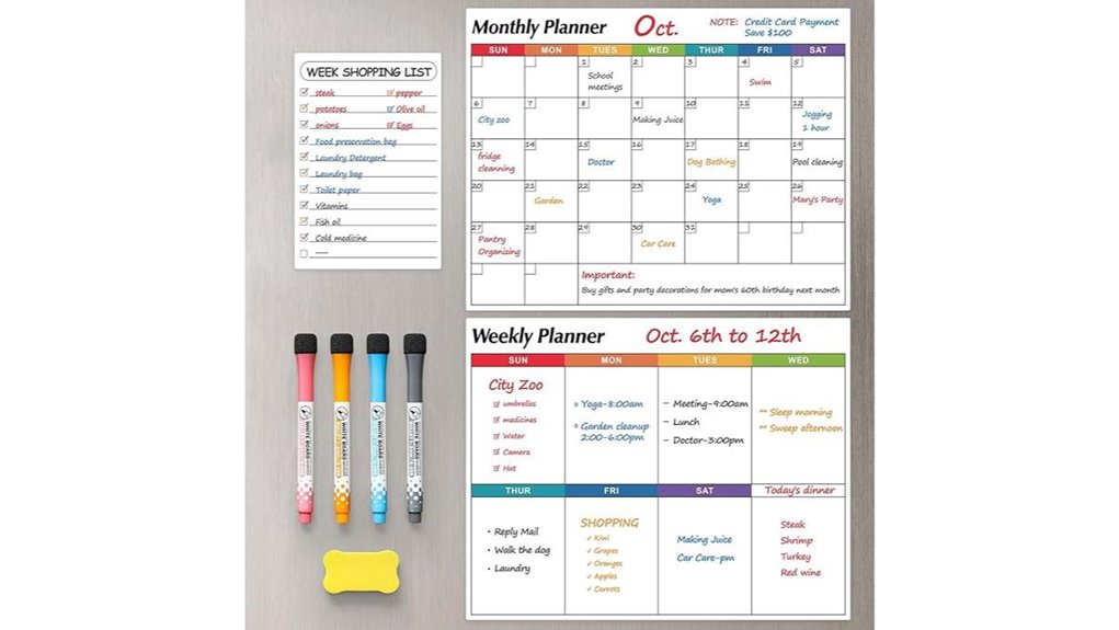 magnetic dry erase refrigerator calendar