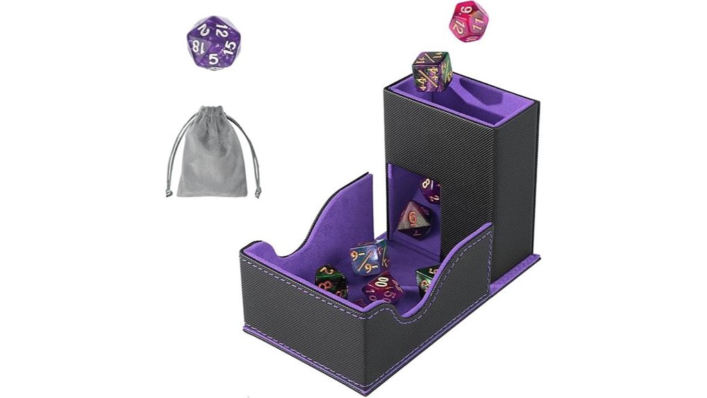 magnetic foldable pu dice tower