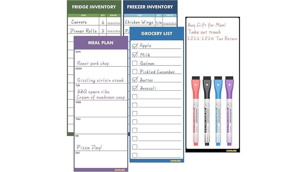 magnetic fridge dry erase mealplanner