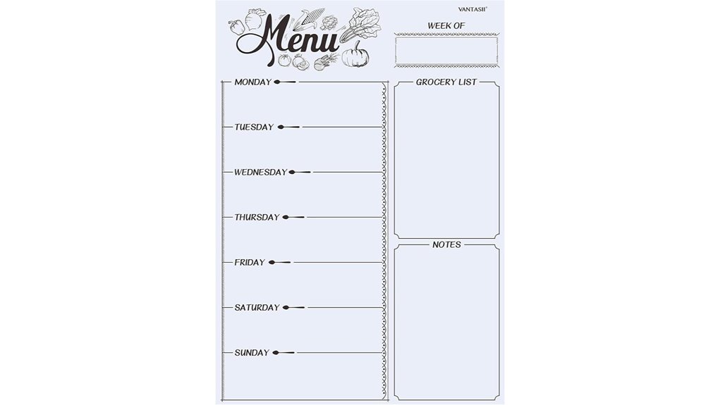 magnetic refrigerator meal planner