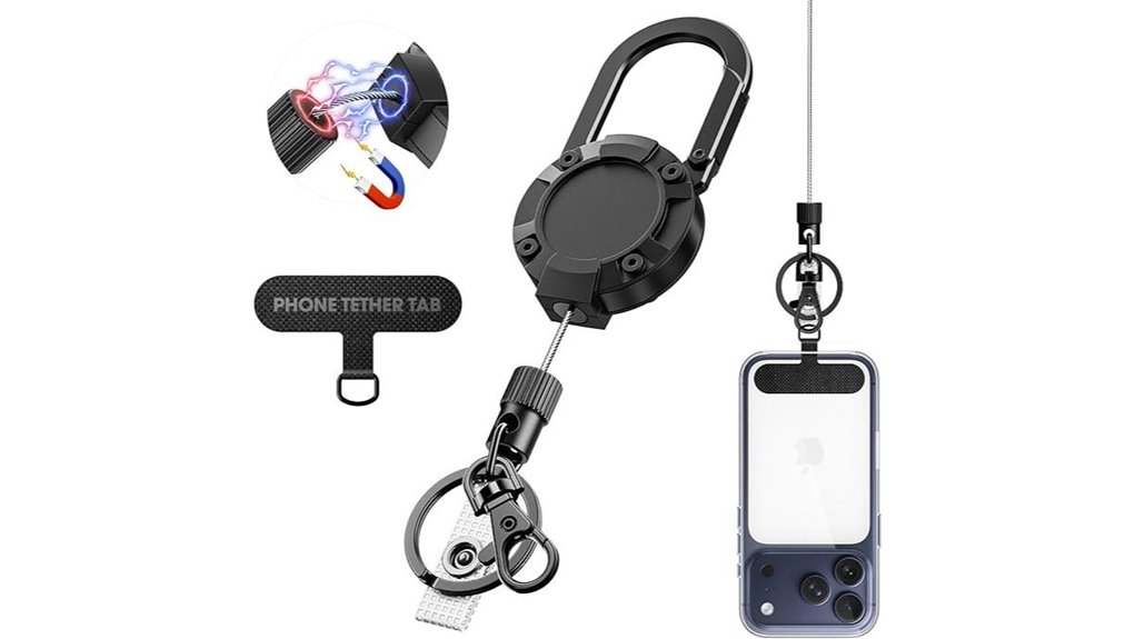 magnetic retractable anti theft lanyard